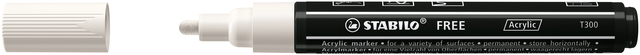 Acrylmarker STABILO  Free Acrylic T300 wit Acrylmarker STABILO  Free Acrylic T300 wit
