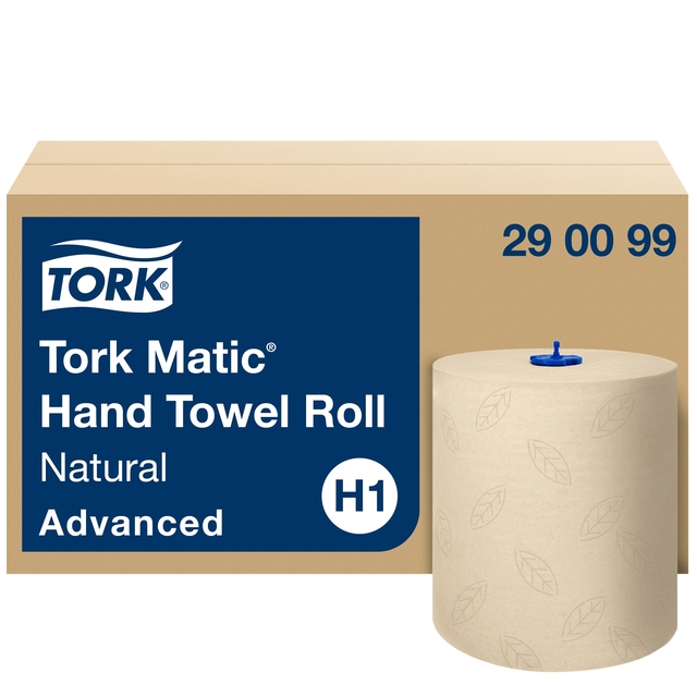 Handdoekrol Tork H1 Matic Advanced 2-laags 150m naturel 290099 Handdoekrol Tork H1 Matic Advanced 2-laags 150m naturel 290099
