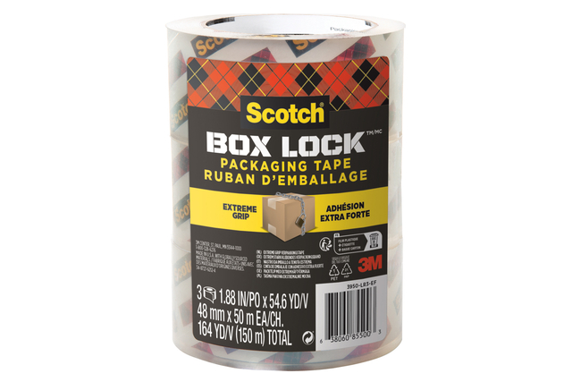 Verpakkingstape Scotch Box Lock 3950-EF 48mmx50m 3 stuks