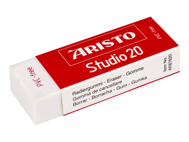 eraser, gum, rubber, studio 20, red white