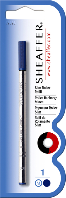 Rollerpenvulling Sheaffer slim medium blauw blister à 1 stuk Rollerpenvulling Sheaffer slim medium blauw blister à 1 stuk