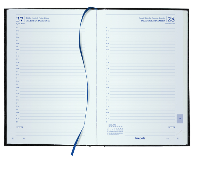 agenda, notitieboek, planner, twee pagina spreiding, ringband