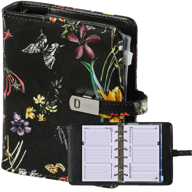 Organizer Kalpa Pocket incl agenda 2023-2024 7dagen/2pagina's bloemenzee zwart