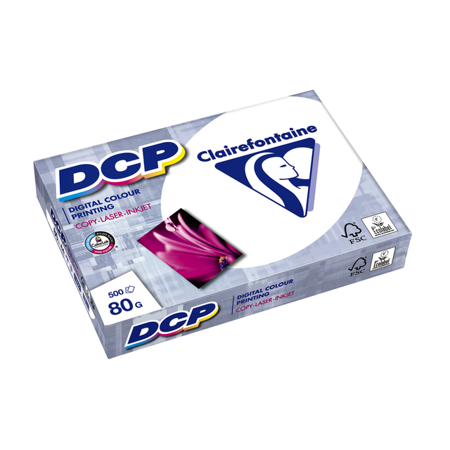 Laserpapier Clairefontaine DCP A4 80gr wit 500 vel Laserpapier Clairefontaine DCP A4 80gr wit 500 vel
