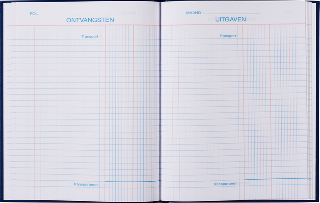 Kasboek 165x210mm 96blz 2 kolommen blauw Kasboek 165x210mm 96blz 2 kolommen blauw