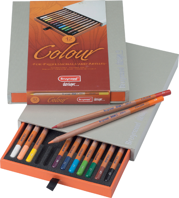 Kleurpotlood Bruynzeel Design set à 12 stuks assorti