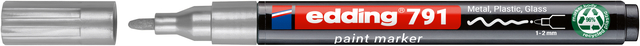 Paintmarker edding 791 op alcoholbasis 1-2mm zilver