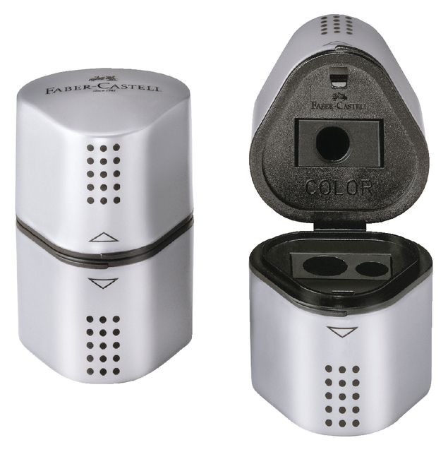 Puntenslijper Faber-Castell 2001 trio grip zilver Puntenslijper Faber-Castell 2001 trio grip zilver