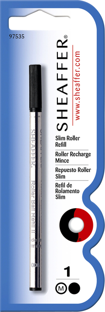 Rollerpenvulling Sheaffer slim medium zwart blister à 1 stuk Rollerpenvulling Sheaffer slim medium zwart blister à 1 stuk