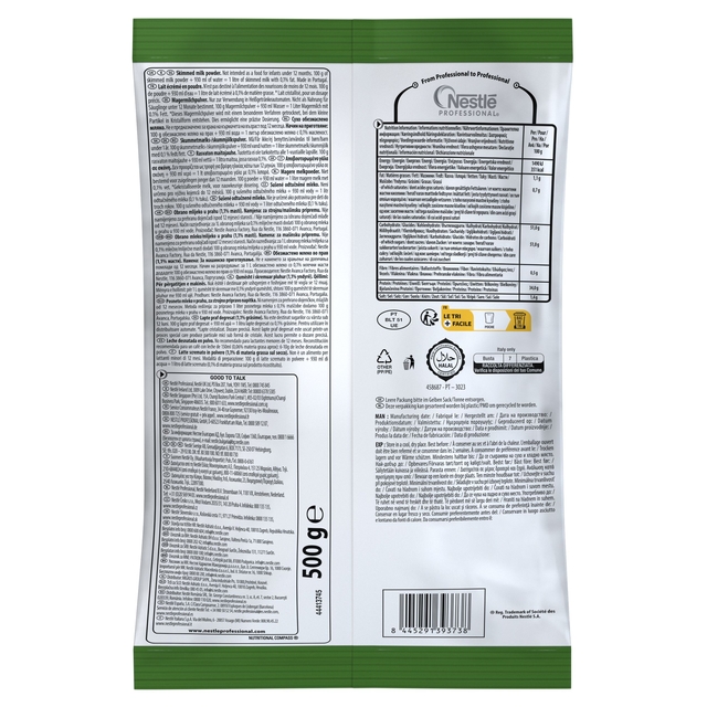 voeding, 500 g, zak, voedingsetiket, Nestlé Professional