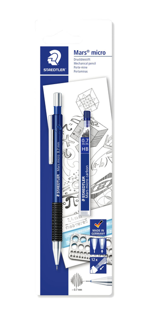 Vulpotlood Staedtler Marsmicro 0.7mm + extra fijnstiften Vulpotlood Staedtler Marsmicro 0.7mm + extra fijnstiften