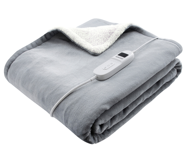 deken, elektrische deken, fleece, grijs, bedwarmers