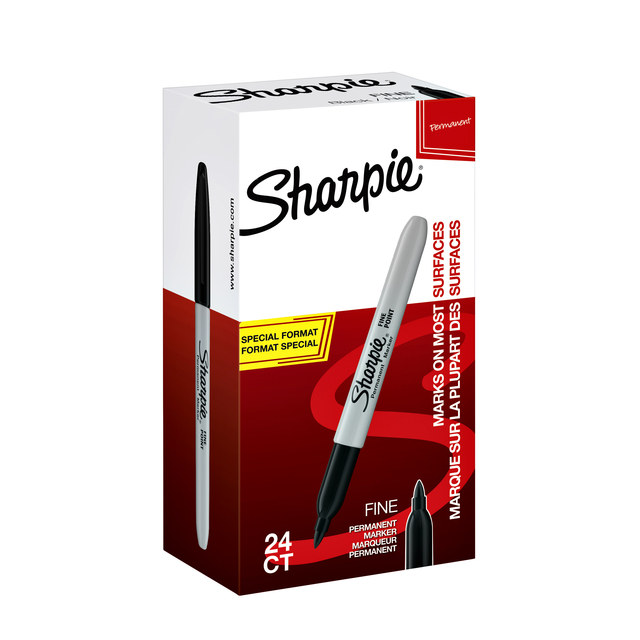 Viltstift Sharpie rond fijn zwart valuepack à 20 + 4 stuks gratis Viltstift Sharpie rond fijn zwart valuepack à 20 + 4 stuks gratis