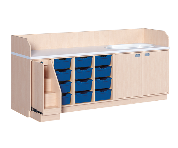 Commode, vier rijen plus ligbad