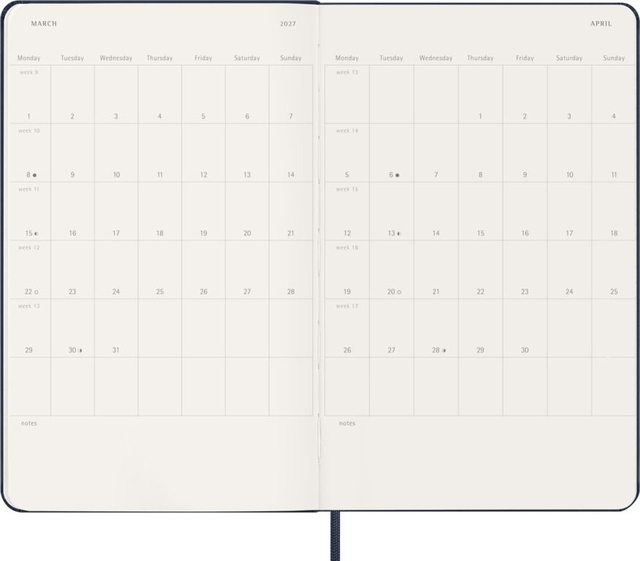 planner, kalender, notitieboek, openboek, dubbelpagina