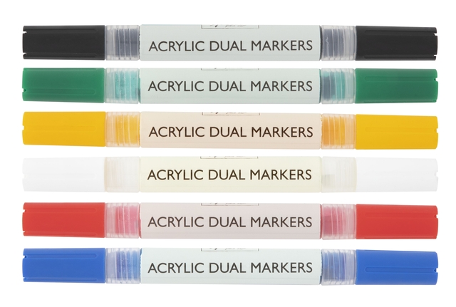 Acrylmarker Nassau duopunt set à 6 kleuren