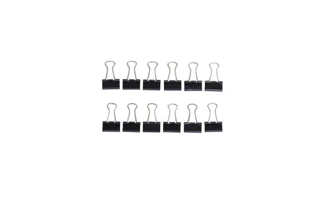 Papierklem MAUL 213 foldback 16mm zwart 12 stuks
