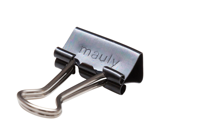 Papierklem MAUL 215 foldback 16mm capaciteit 5mm zwart 12 stuks Papierklem MAUL 215 foldback 16mm capaciteit 5mm zwart 12 stuks