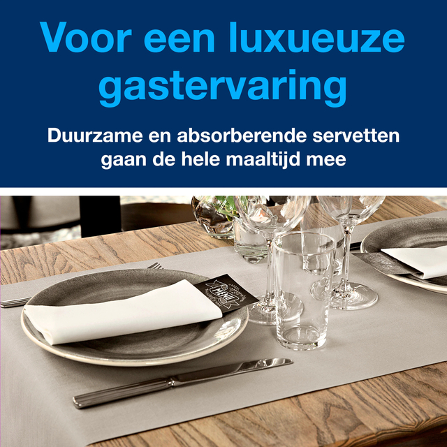 Dinerservet Tork Linstyle Premium 1/4 vouw 1-laags 390x390mm 50 vel wit 478711