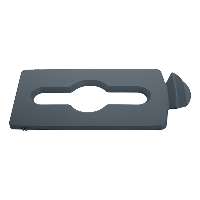 Deksel Rubbermaid Slim Jim Recyclestation inwerpopening voor gemengde recycling grijs Deksel Rubbermaid Slim Jim Recyclestation inwerpopening voor gemengde recycling grijs