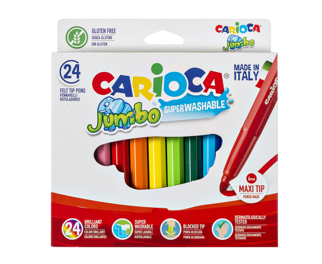 markers, coloured pencils, jumbo?, waterproof, 24 colors