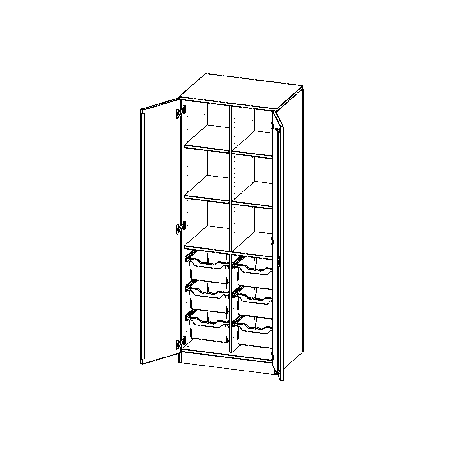 ErgoTray kast, twee rijen, 5 ordnerhoogtes - evo180 serie