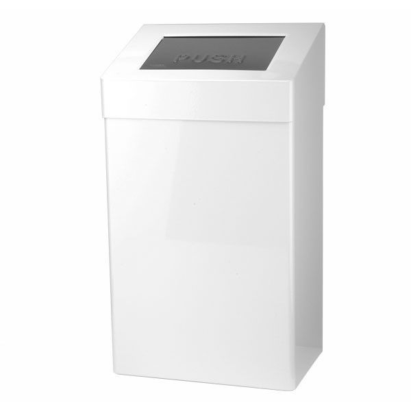 Santral Afvalbak gesloten Wit-RVS incl. deksel 50 ltr