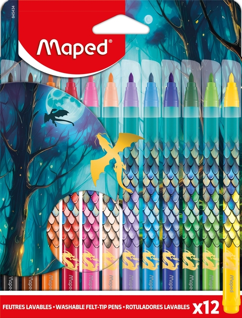 Viltstift Maped Dragon set à 12 kleuren