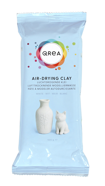 Klei Qrea luchtdrogend wit 500 gram Klei Qrea luchtdrogend wit 500 gram