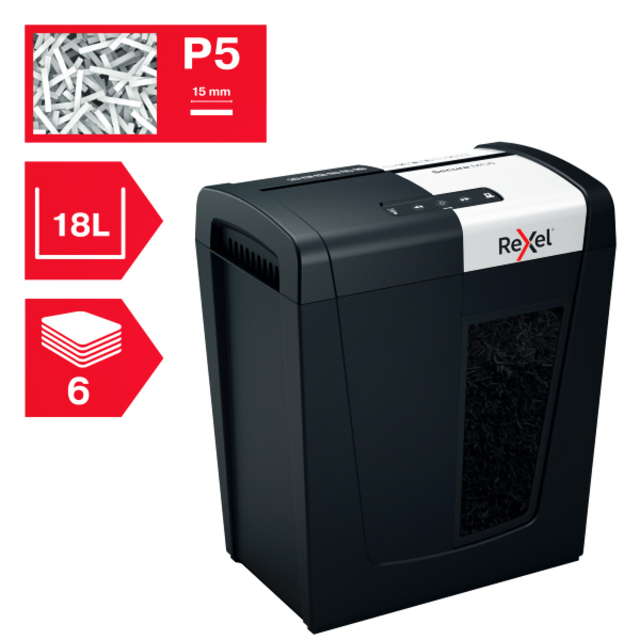 Papiervernietiger Rexel Secure MC6 snippers P5 2x15mm