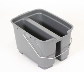 Emmer Dubbel 2 vaks kunststof 46x37x28cm grijs per stuk