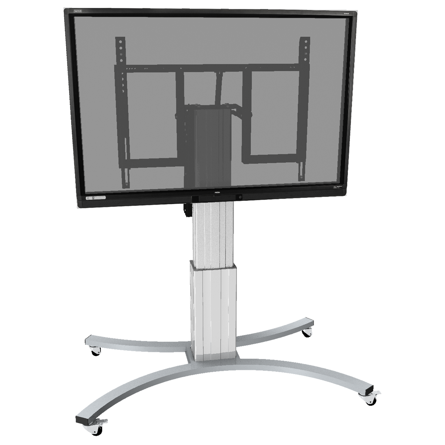 Elektrisch in hoogte verstelbare en kantelbare tv-trolley, verrijdbare monitorstandaard, 70 cm slag Elektrisch in hoogte verstelbare en kantelbare tv-trolley, verrijdbare monitorstandaard, 70 cm slag