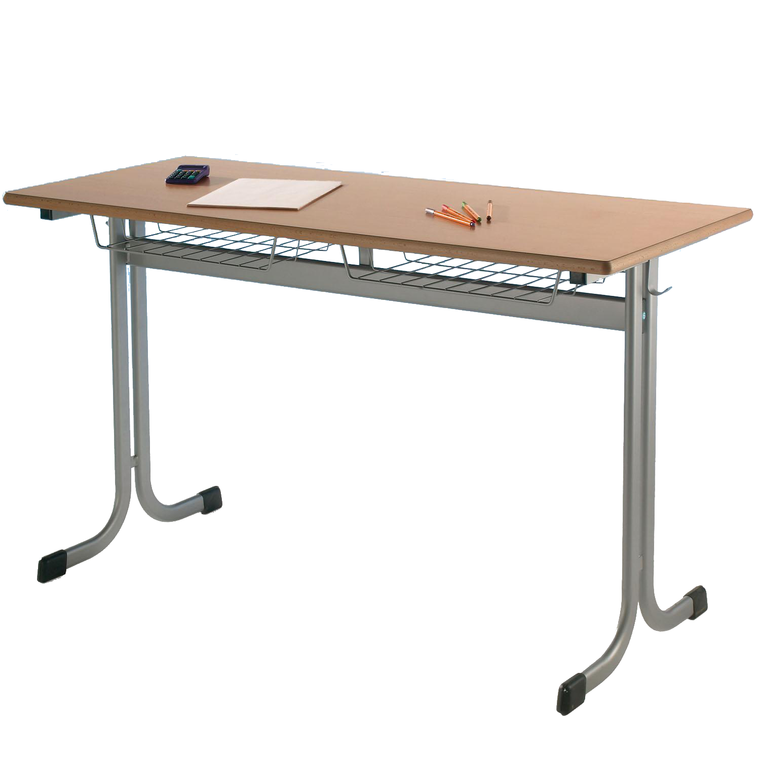 Tweepersoons studententafel 130x55 cm MT50Z-K, tafelblad melamine met ABS rand