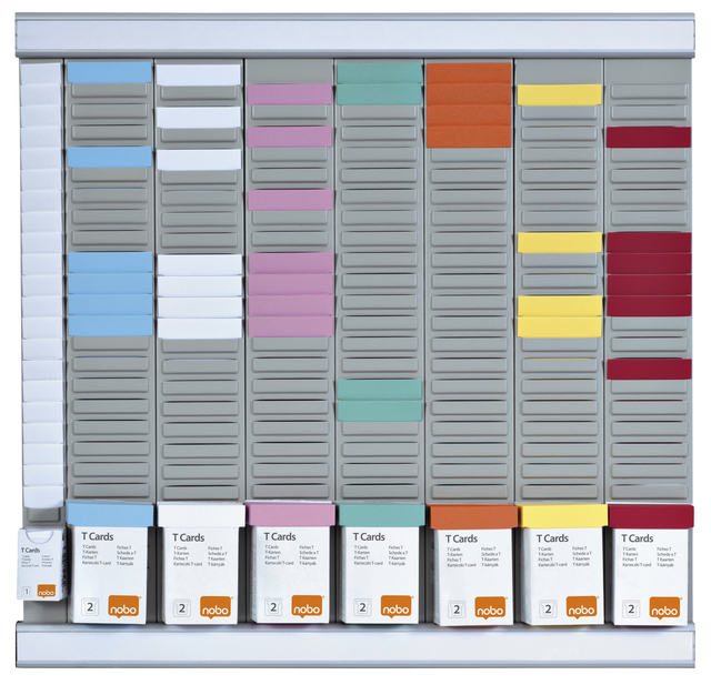 Planbord Nobo kantoorplanning T-kaart nr.2 met 24 sleuven Planbord Nobo kantoorplanning T-kaart nr.2 met 24 sleuven