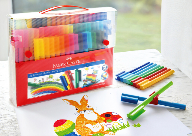 Kleurstiften Faber-Castell Connector assorti cadeauset à 80 stuks