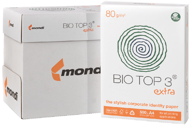 Kopieerpapier BioTop 3 A4 80gr naturel 500 vel Kopieerpapier BioTop 3 A4 80gr naturel 500 vel