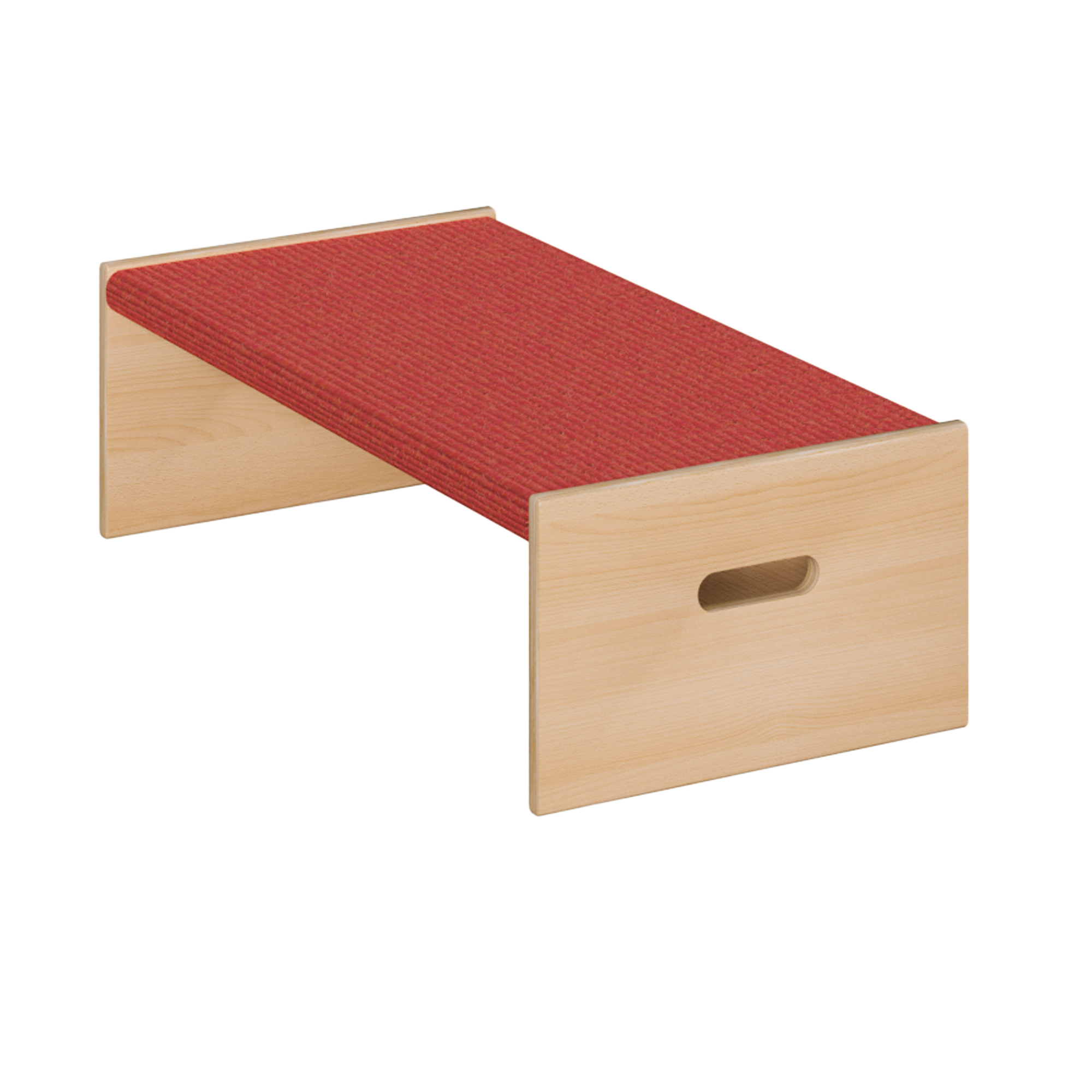 Speelplatform "open rechthoek", met tapijtbekleding - platform als stabiele multiplex constructie, "open rechthoek", afmetingen B/H/D: 78x24x39cm,