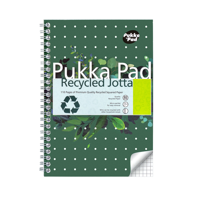 Notitieboek Pukka Pad Jotta A5 ruit 5x5mm 110 pagina's 80gr groen Notitieboek Pukka Pad Jotta A5 ruit 5x5mm 110 pagina's 80gr groen