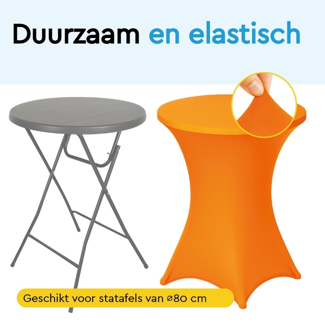 tafel, opvouwbaar, kunststof, orange, 80cm
