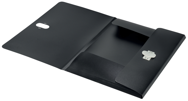 black folder, document carrier, pocket folder, card slot, folder with clasp