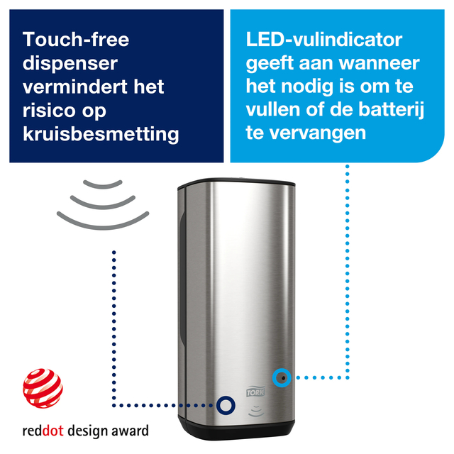 Zeepdispenser Tork S4 Image Line sensor 1000ml zilver 460009
