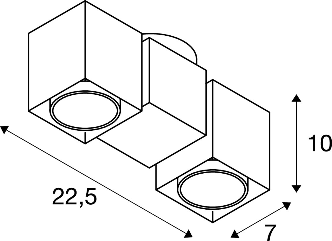 ALTRA DICE Double zwart 2xGU10