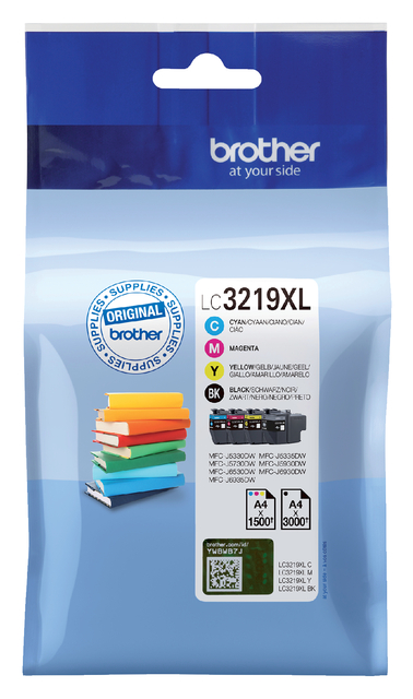 Inktcartridge Brother LC-3219XL zwart + 3 kleuren Inktcartridge Brother LC-3219XL zwart + 3 kleuren