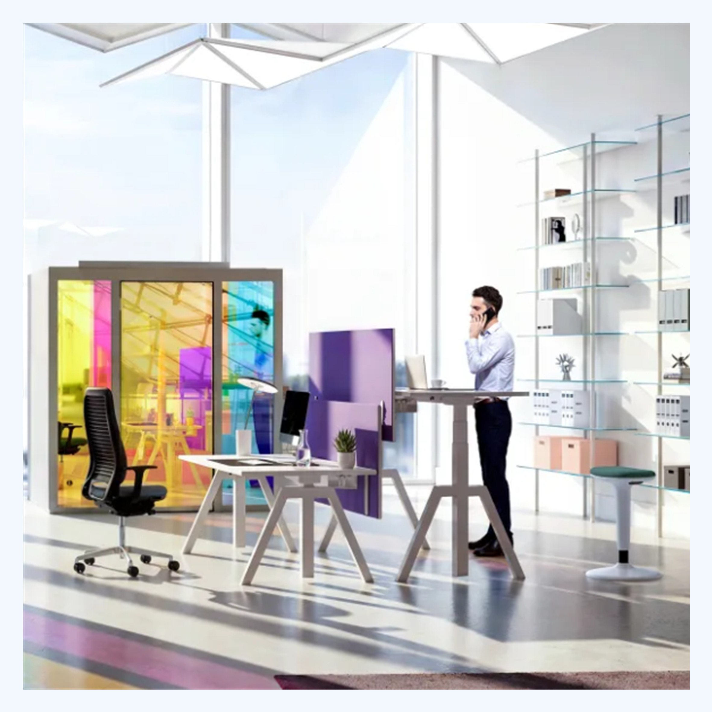 kantoor, bureau, desk, computer, kantoorruimte