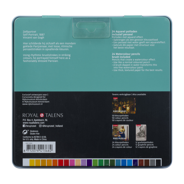 Kleurpotloden Bruynzeel aquarel  Van Gogh blik à 24 stuks assorti
