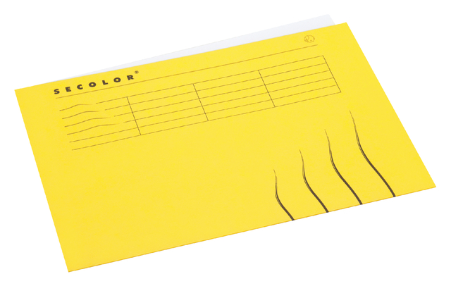 Vouwmap Secolor A4 100% gerecycled karton 250gr geel Vouwmap Secolor A4 100% gerecycled karton 250gr geel