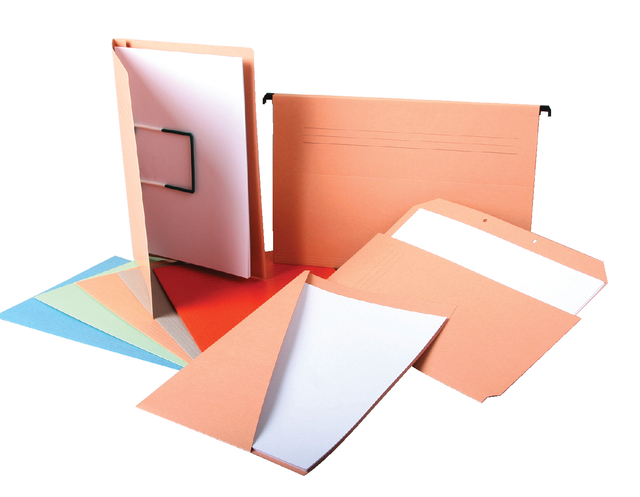 kantoormap, map, papier, koord, diversekleuren