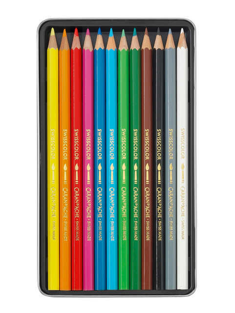 Kleurpotloden Caran d'Ache Swisscolor aquarel 12 stuks assorti
