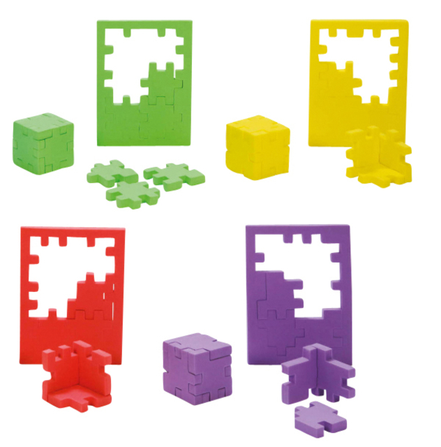 lego-achtige, puzzel blokken, gekleurde panelen, bouwstenen, vergrendelende kubus