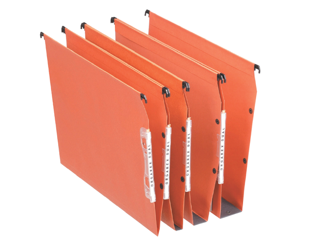 Hangmap Esselte Orgarex dual lateraal 345x275x30mm oranje